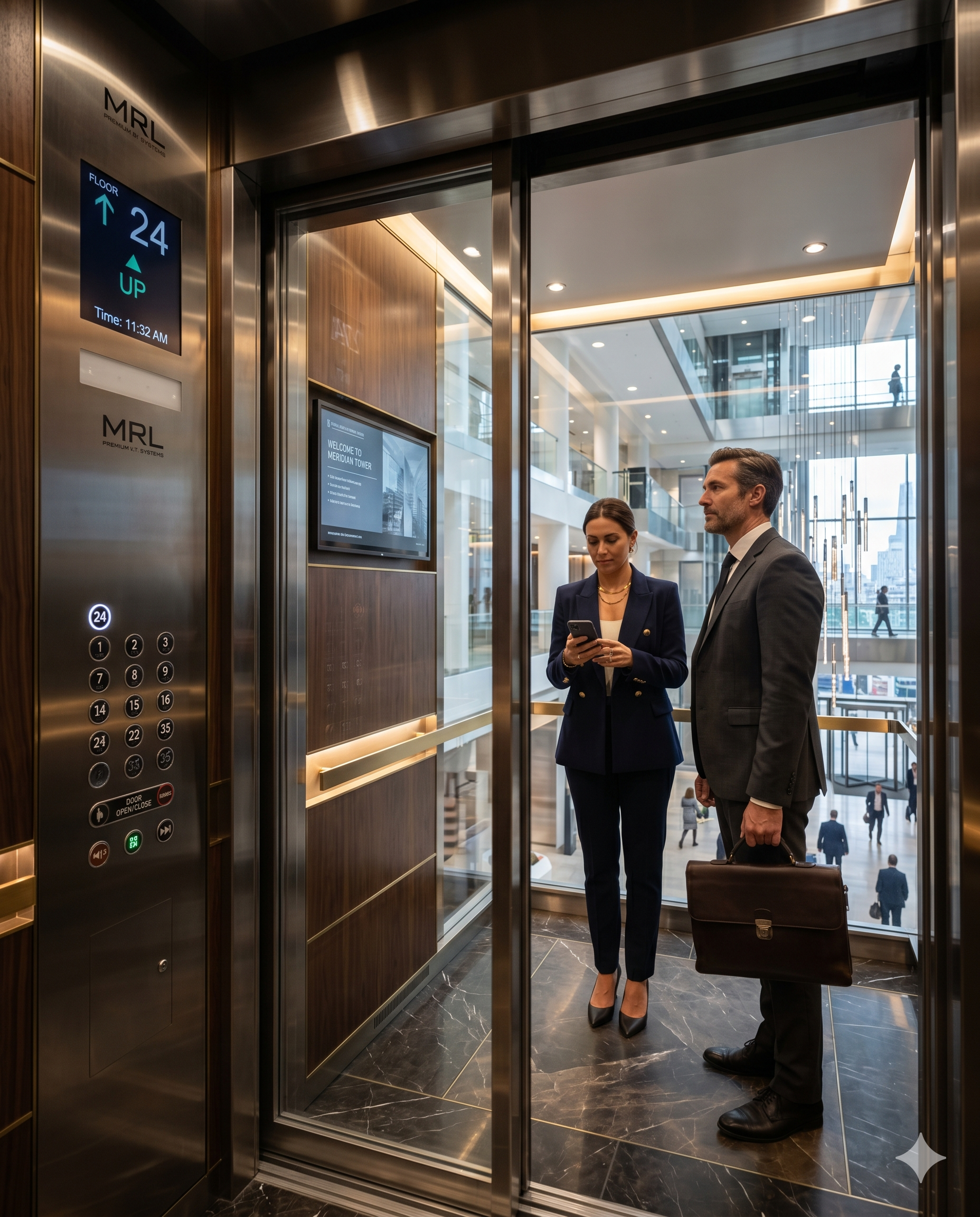 MRL elevators for commercial office spaces